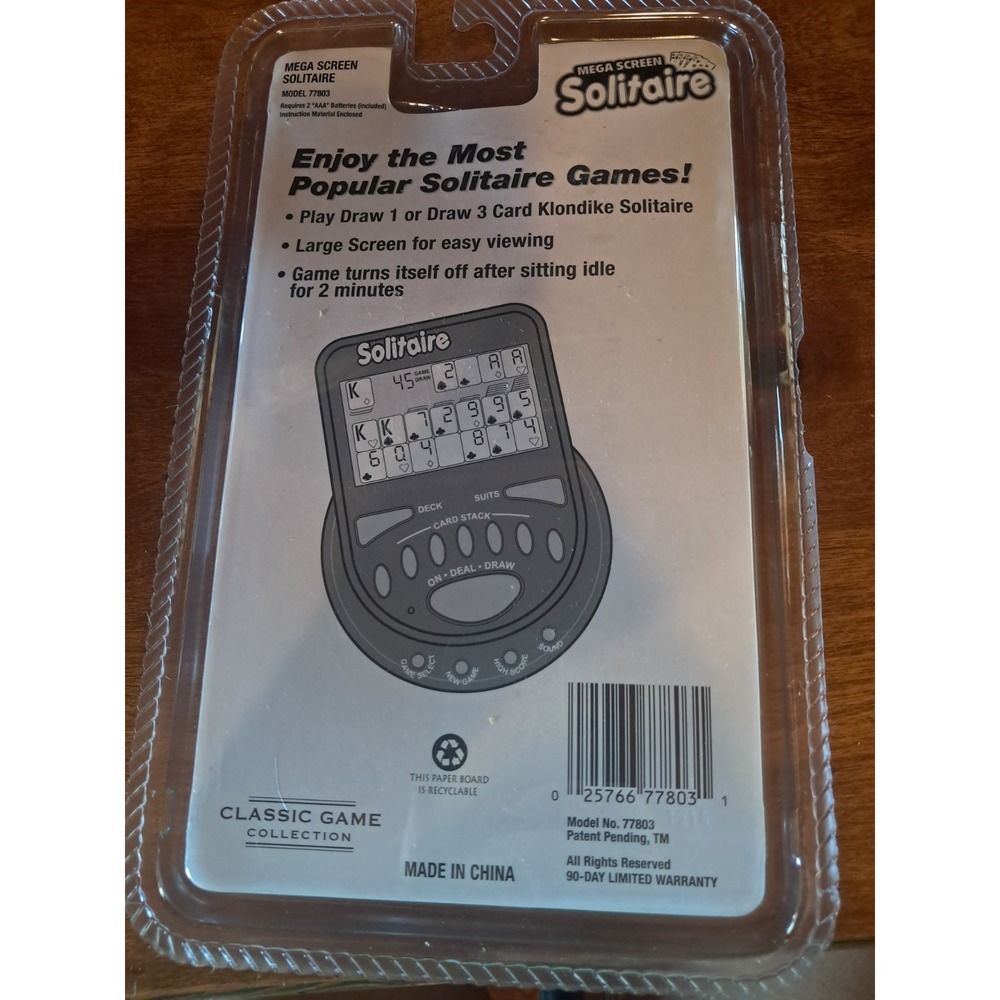 New Mega Screen Solitaire handheld Game (with original Open packaging) J/1 - Picture 2 of 2